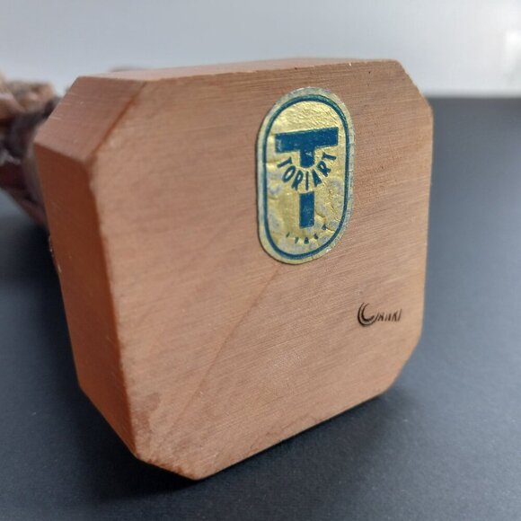 Hungover Monk Figurine Italy Anri Toriart Vintage Resin HB Beer Stein Wood Base - Picture 6 of 10